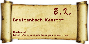 Breitenbach Kasztor névjegykártya